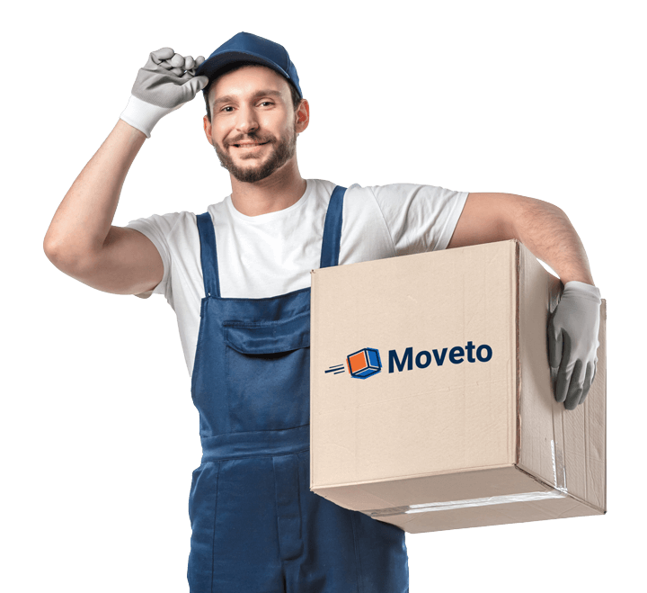 mover in uniform adjusting
